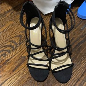 Black lace up heel